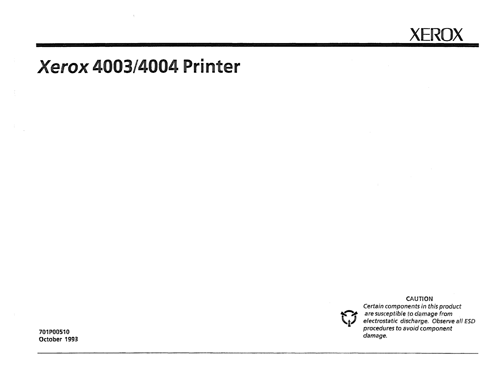 Xerox Printer 4003 4004 Dot-Matrix Printer Parts List and Service Manual-1